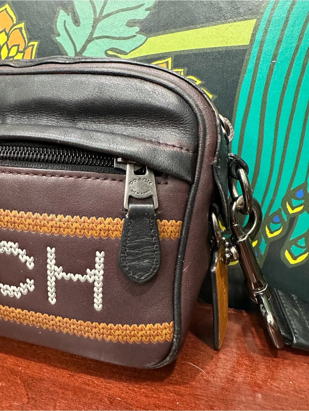 Coach Graham Oxblood Leather Camera Crossbody Bag Embroidered - Picture 8 of 11